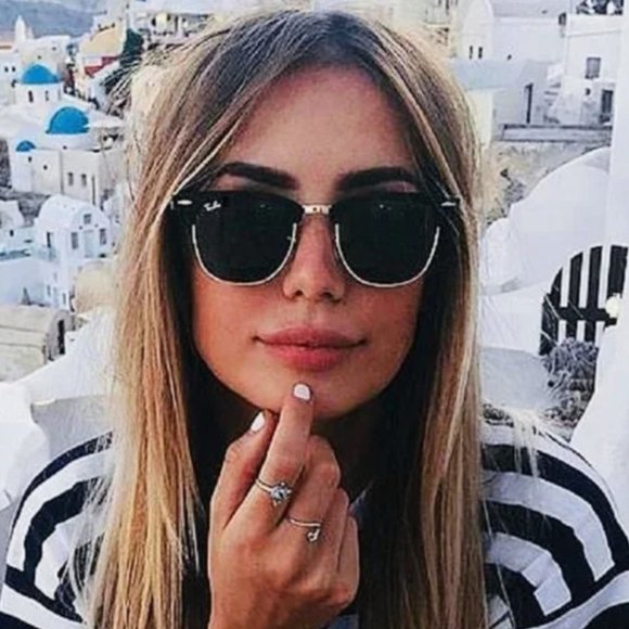 Ray-Ban Accessories - Ray Ban RB3016 Classic Retro Punk Clubmaster Sunglasses Black Silver Dark Lens